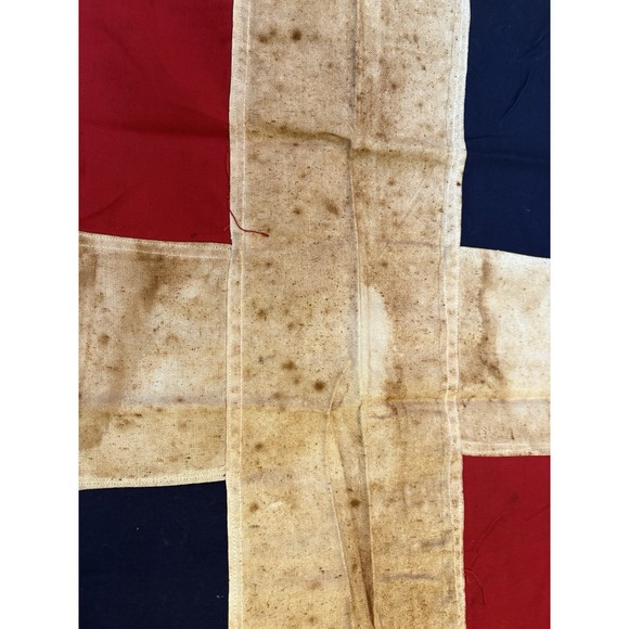 Vintage  Dominican Republic flag Art Decor Organic Textile 70s 80s - Picture 3 of 4